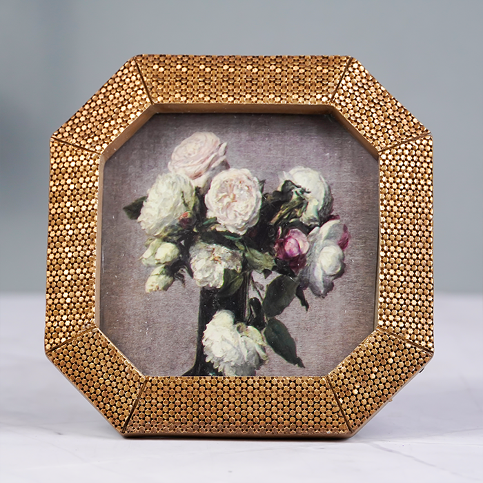 Gold Octagonal Photo Frame with Textured Detail