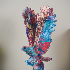 Vibrant Multicolored Eagle Figurine