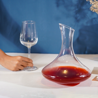 Clear Glass Wine Decanter with Slanted Spout