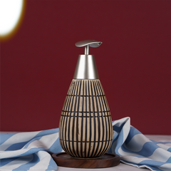 Black Striped Ceramic Soap Dispenser