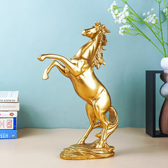 Golden Rearing Horse Figurine