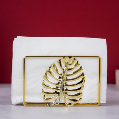 Gold Monstera Leaf Napkin Holder