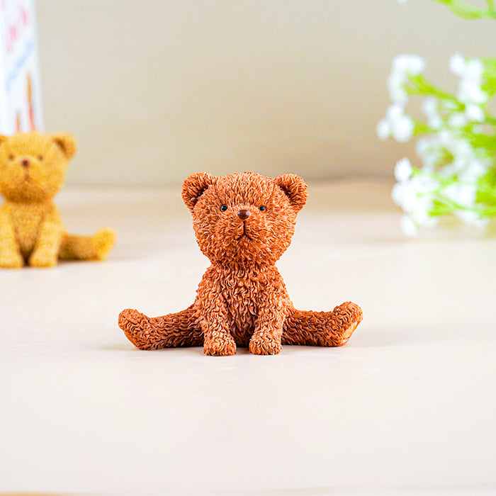 Brown and Yellow Sitting Teddy Bear | Set of 2