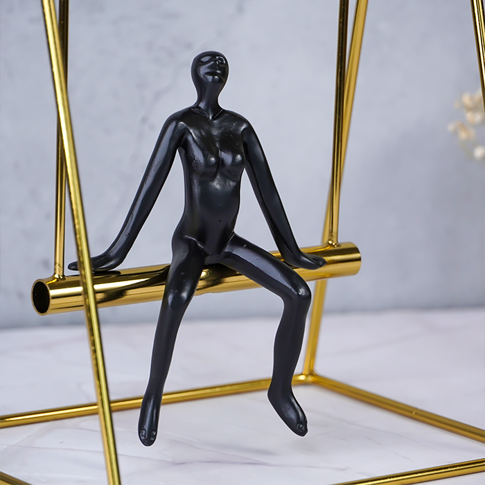 Black Figure on Gold Swing