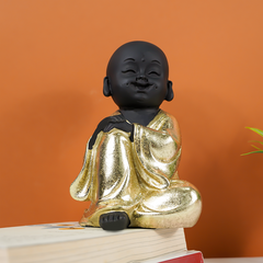 Charming Black and Gold Laughing Buddha