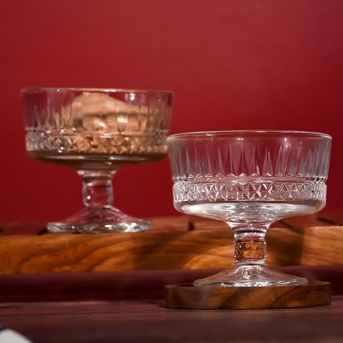 Clear Crystal Dessert Cups Set of 6