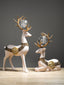 2Pcs White Modern Deer Resin Figurines for Home Décor - The Golden Theory