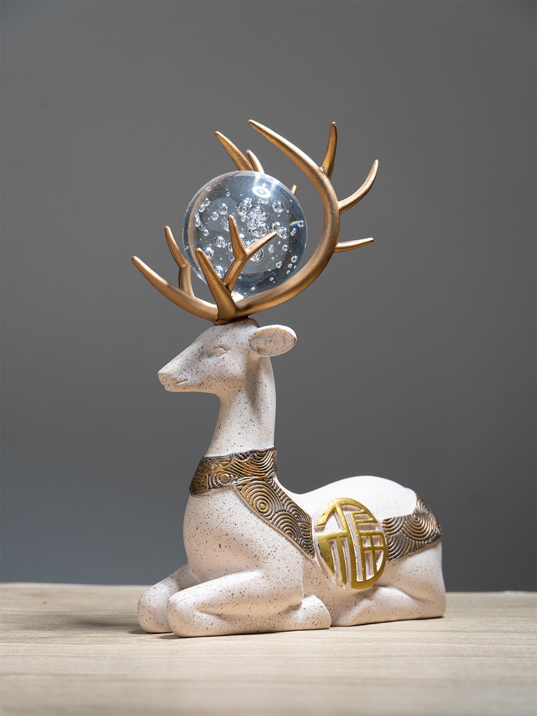 2Pcs White Modern Deer Resin Figurines for Home Décor - The Golden Theory