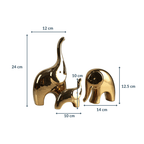 3 pcs Golden Cartoon Elephant for Living Room - The Golden Theory