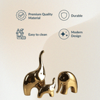 3 pcs Golden Cartoon Elephant for Living Room - The Golden Theory