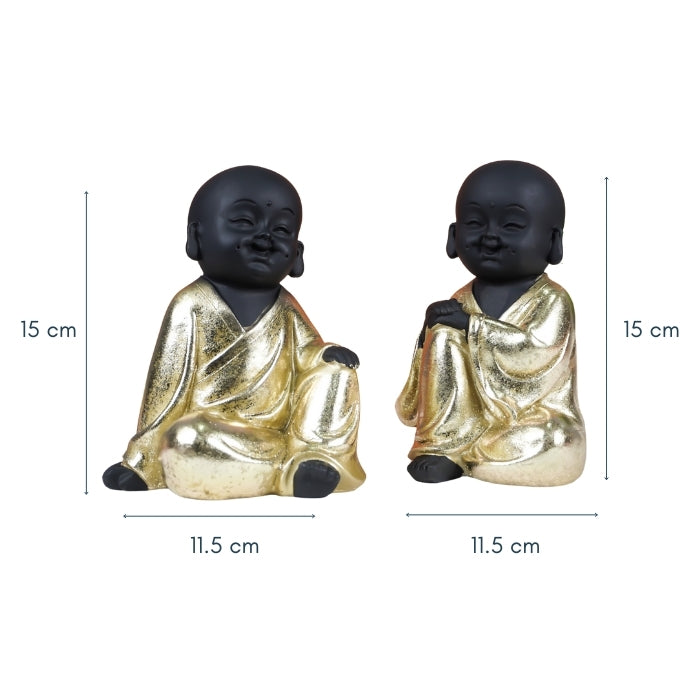 Charming Black and Gold Laughing Buddha