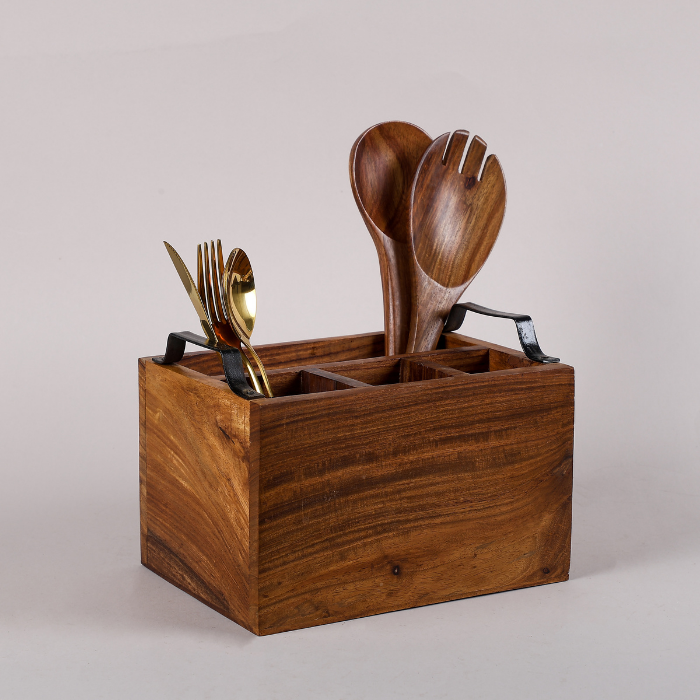 wooden cutlery stand