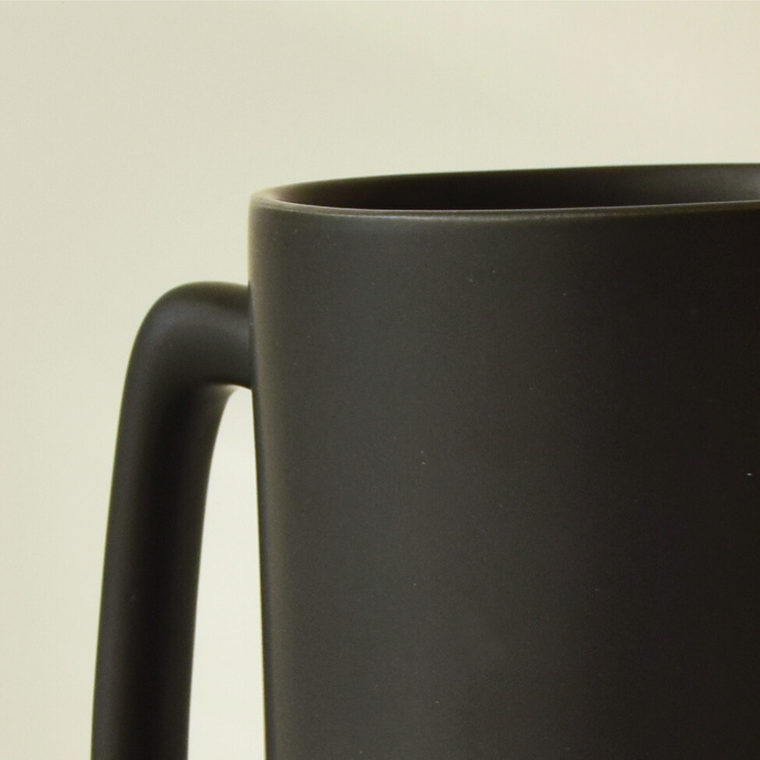 Matt Black Ceramic Beer Mug