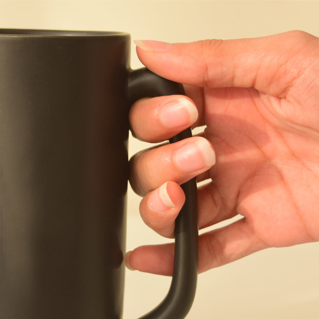 Matt Black Ceramic Beer Mug