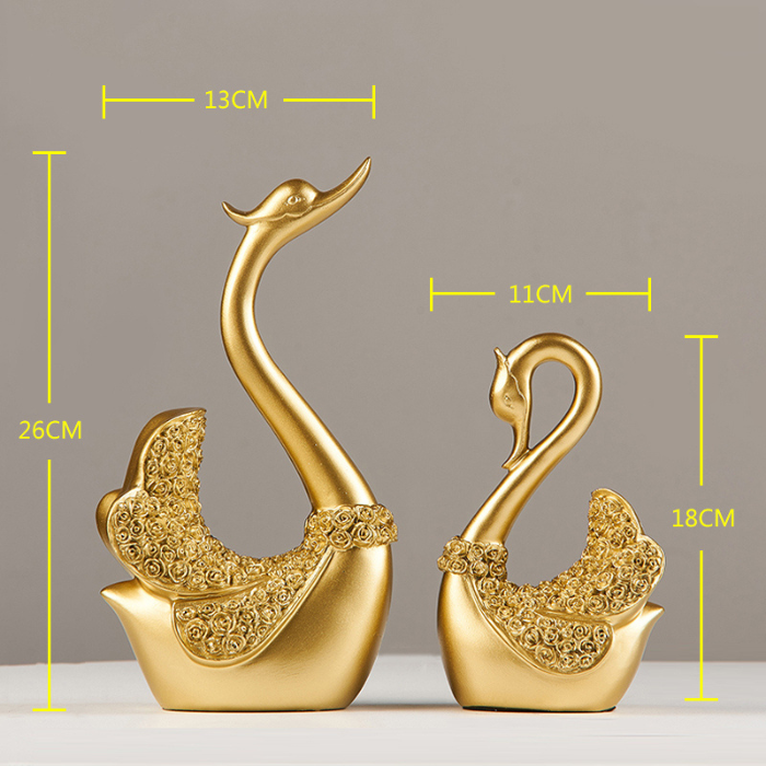 Gold Swan Statues