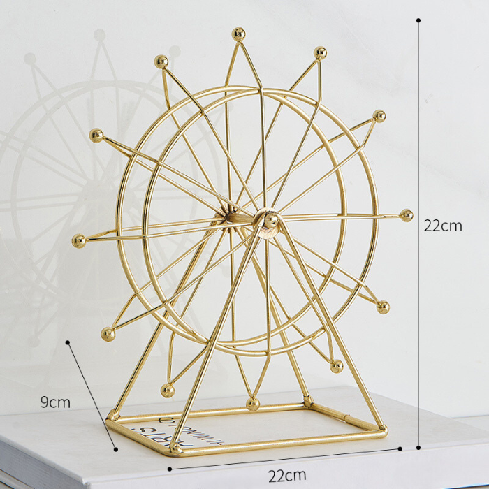 Gold Ferris Wheel Table Decor with Geometric Base