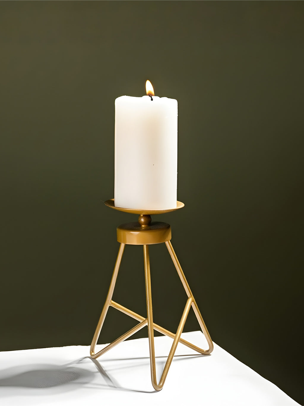 Modern Tripod Brass Candle Holder