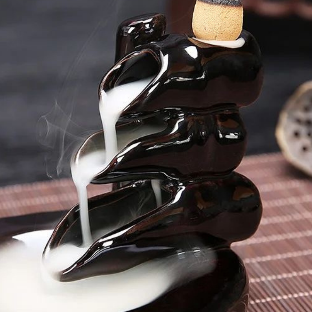 Ceramic Waterfall Smoke Backflow Cone Incense Holder