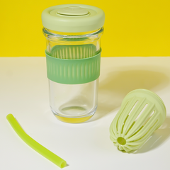 Green Silicone Grip Sipper with Infuser