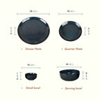 Deep Indigo Ceramic Dinner Set of 20