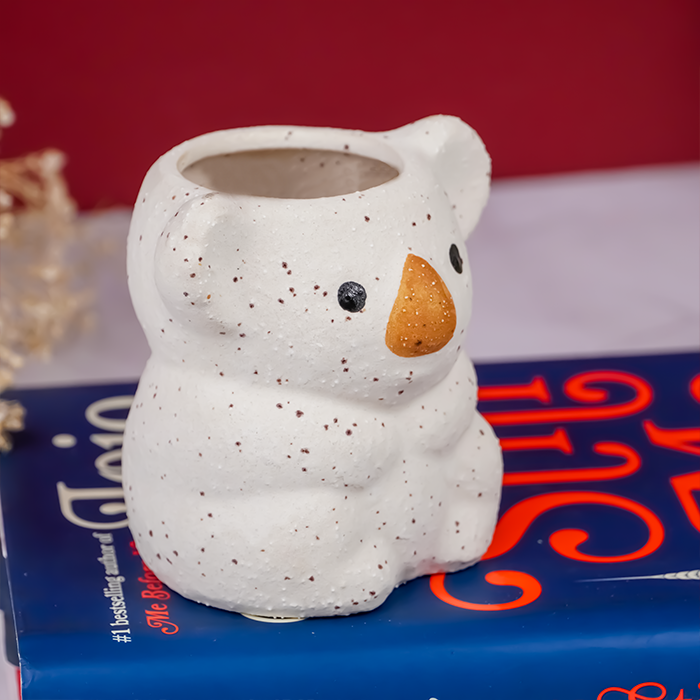 Small Speckled White Koala Planter