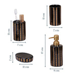 Black and Gold Striped Bathroom Set – Luxurious Ceramic Bath Accessories