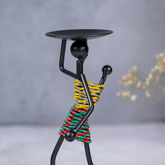 Colorful Tribal Candle Holder Figurines