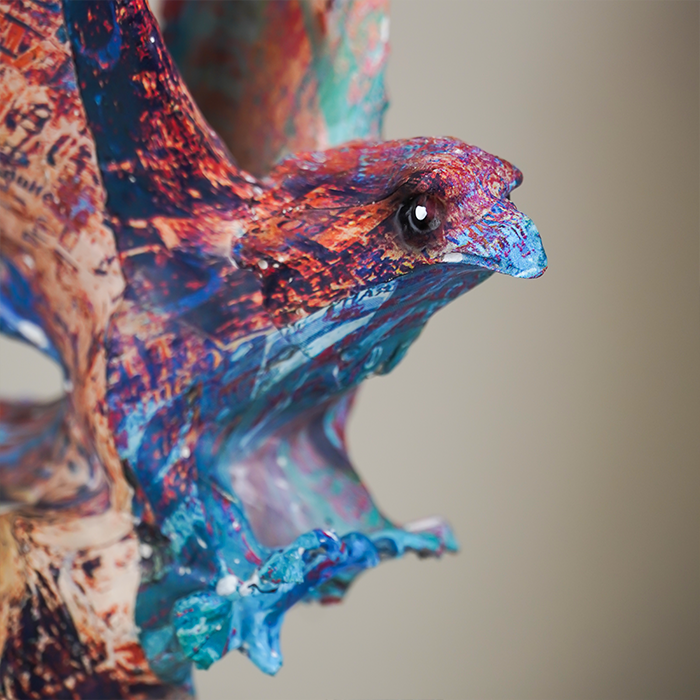 Vibrant Multicolored Eagle Figurine