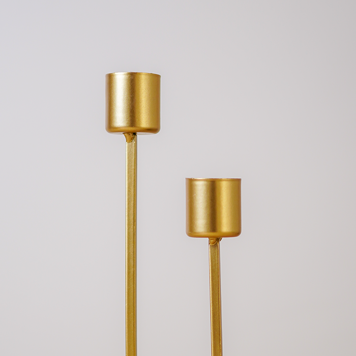 Golden Candle Holder – Dual-Level Design