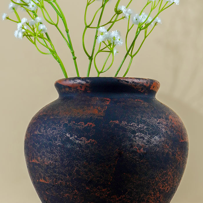 Black Vase with Rustic Finish Secondary image
