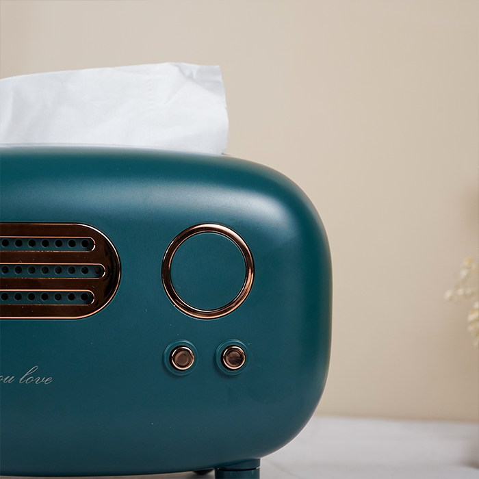 Teal Retro Tissue Box Cover