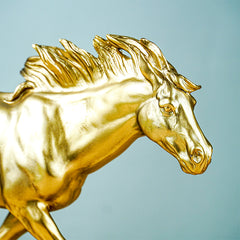 Golden Galloping Horse Figurine