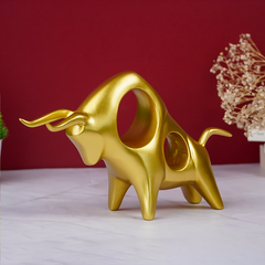 Abstract Bull Sculpture Locking Horns