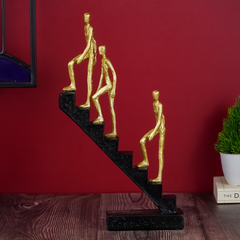 Men Climbing Staircase Sculpture - Modern Inspirational Art