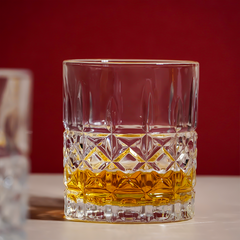 Diamond Grid Cut Design Whiskey Glasses - Set of 6