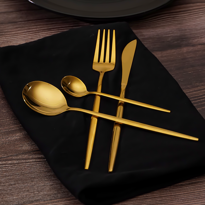 Luxurious Gold Stainless Steel Cutlery Set of 4