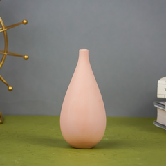 Matte Pink Teardrop Vase with Smooth Finish