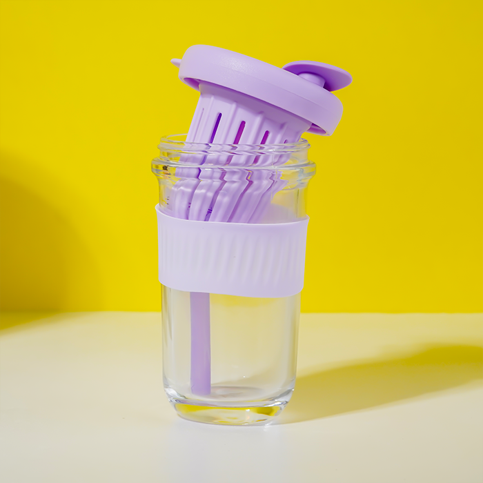 Violet Silicone Grip Sipper with Infuser