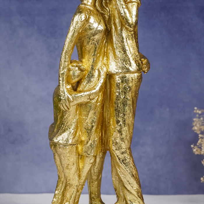 Golden Family Embrace Sculpture