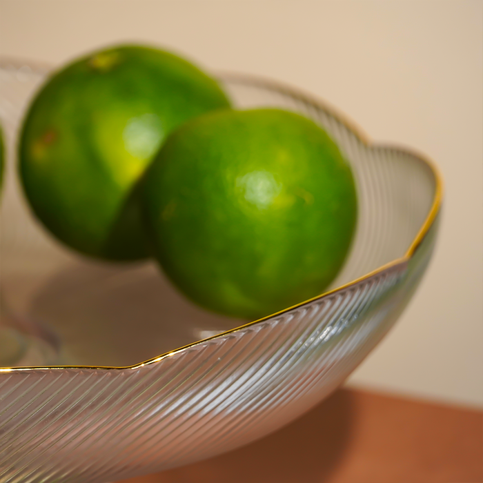 Translucent Ripple Glass Fruit Bowl - Large