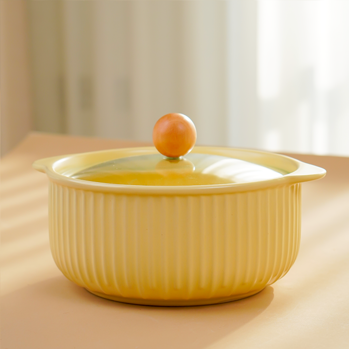 Yellow Sand Ceramic Casserole