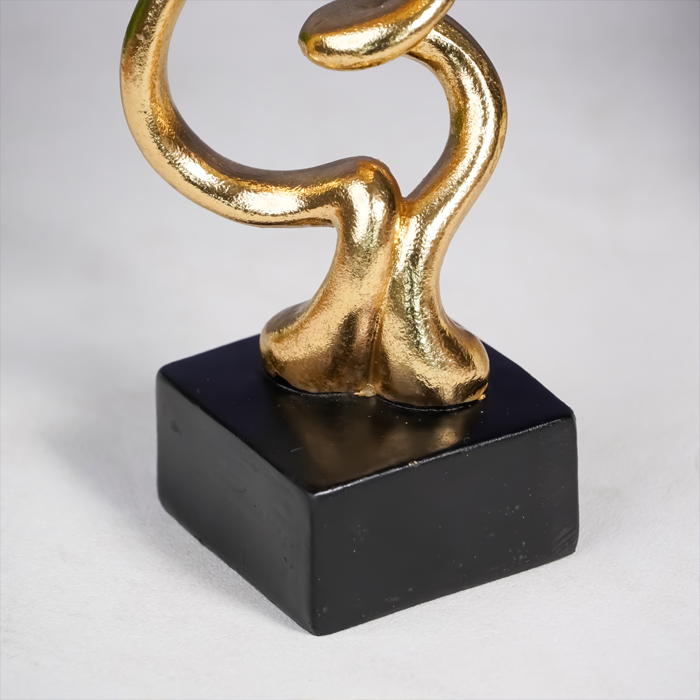 Gold Abstract Twist Sculpture - Unique Modern Art Decor