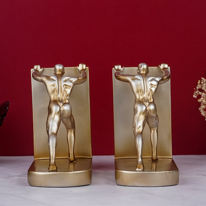 Gold Human Figure Bookends