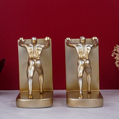 Gold Human Figure Bookends