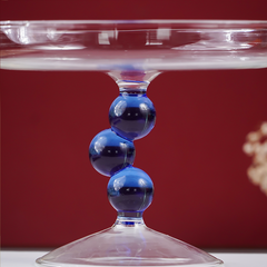 Glass Jewelry Holder with Blue Orb Stem