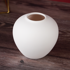 Matte White Ceramic Vase with Smooth Curved Design