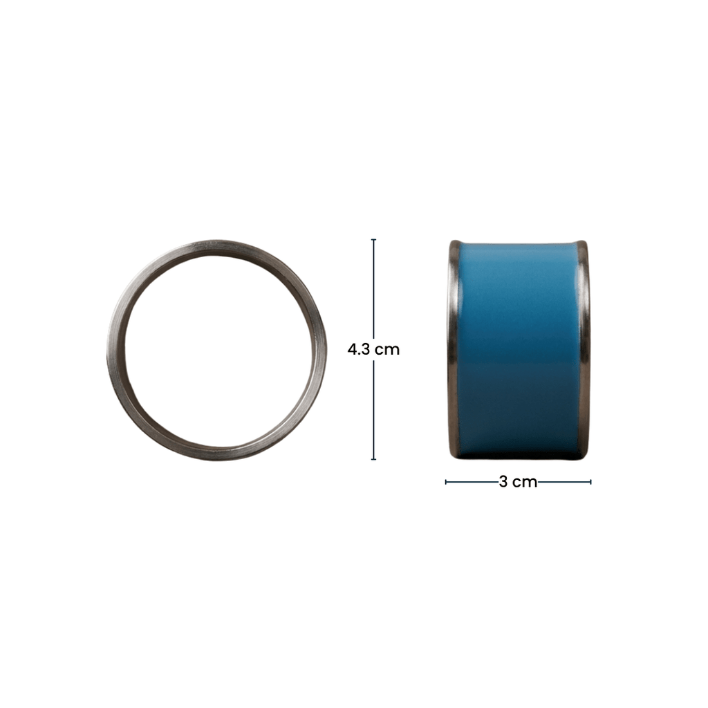 4-Piece Blue Enamel & Stainless Steel Napkin Ring Set - The Golden Theory