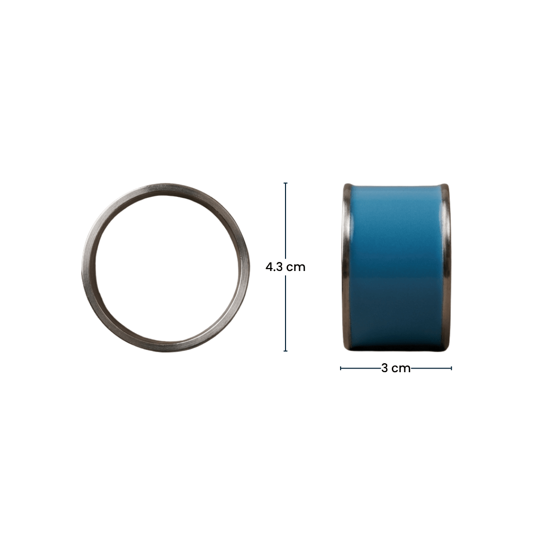 4-Piece Blue Enamel & Stainless Steel Napkin Ring Set - The Golden Theory