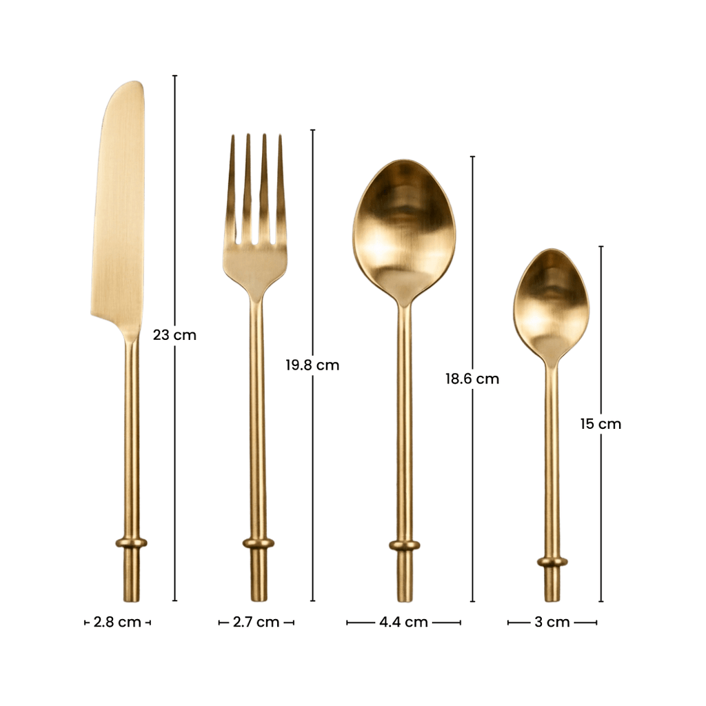 4-Piece Stainless Steel Gold Cutlery Set - The Golden Theory