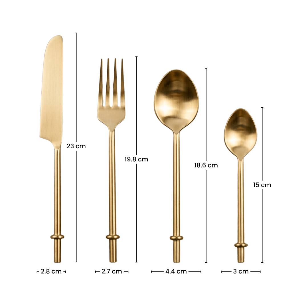 4-Piece Stainless Steel Gold Cutlery Set - The Golden Theory